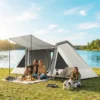 Opblaasbare Tent 4 Personen Snelle Opbouw Outdoor Tent Voor Kamperen Met 2 Slaapkamers Voorkamer Venster