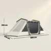 Opblaasbare Tent 4 Personen Snelle Opbouw Outdoor Tent Voor Kamperen Met 2 Slaapkamers Voorkamer Venster