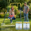 Opvouwbaar Schommelframe Met A frame, 2 Haken, 4 Grondankers, Voor Kinderen Van 9 Maanden Tot 8 Jaar 128x155x157 Cm Blauw