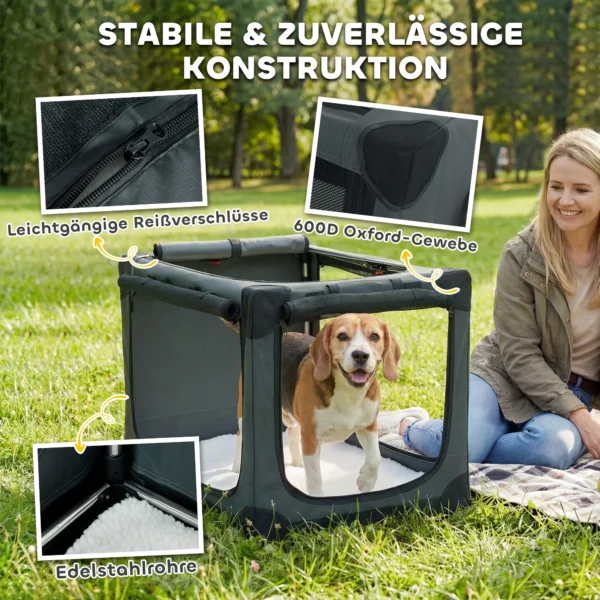 Opvouwbare Hondenbox Hondentransportbox Met Afneembaar Wasbaar Kussen Gemaakt Van Oxford stof Voor Honden Tot 20kg Legergroen