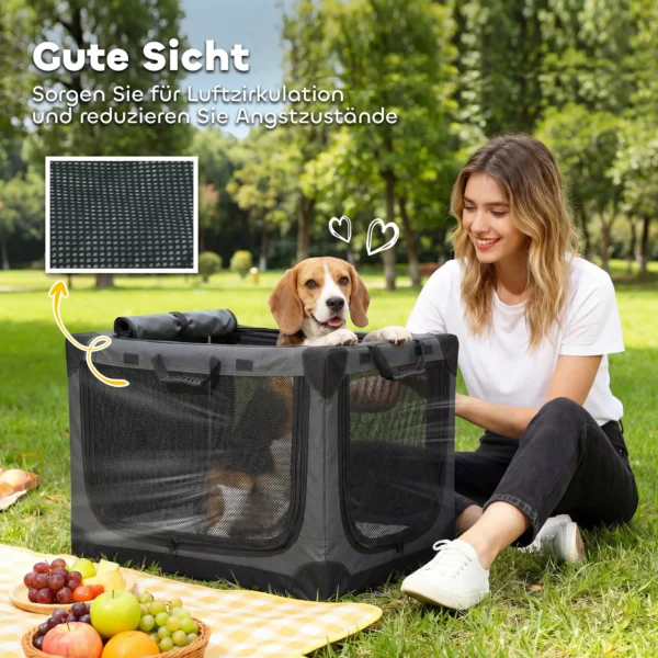 Opvouwbare Hondenbox Hondentransportbox Met Afneembaar Wasbaar Kussen Gemaakt Van Oxford stof Voor Honden Tot 20kg Legergroen