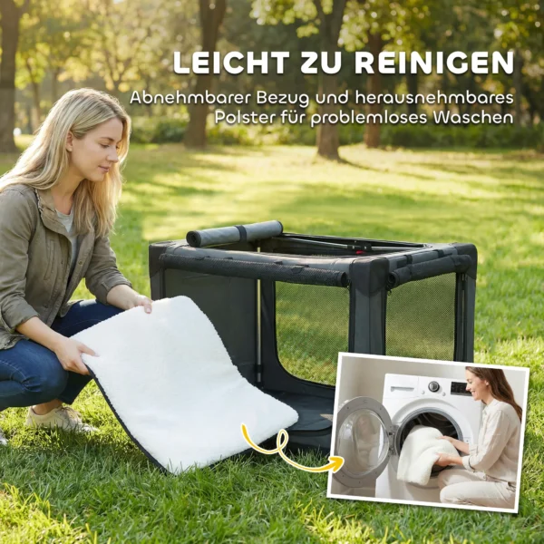 Opvouwbare Hondenbox Hondentransportbox Met Afneembaar Wasbaar Kussen Gemaakt Van Oxford stof Voor Honden Tot 20kg Legergroen