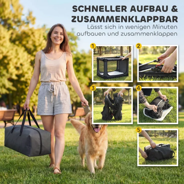 Opvouwbare Hondenbox Hondentransportbox Met Afneembaar Wasbaar Kussen Gemaakt Van Oxford stof Voor Honden Tot 30kg Legergroen