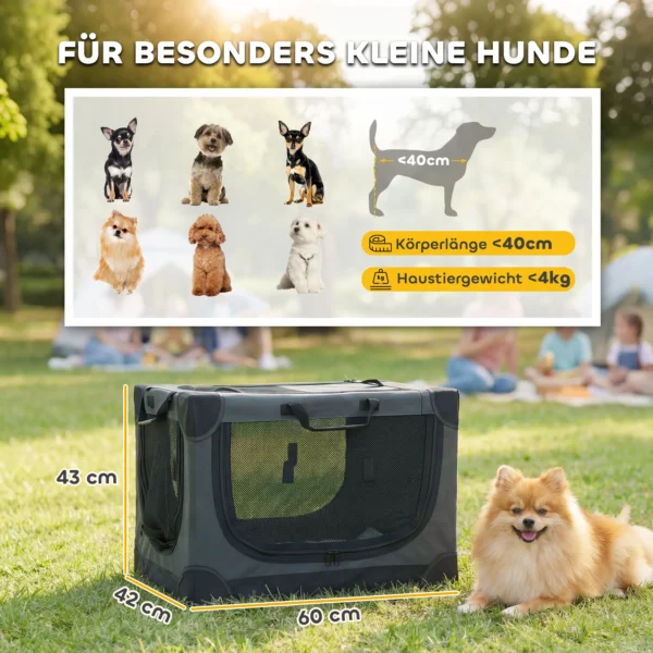 Opvouwbare Hondenbox Met Kussen, Afneembare Wasbare Hoes Van Oxford stof Voor Honden Tot 4kg, Legergroen