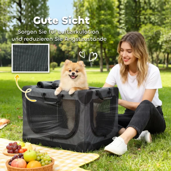 Opvouwbare Hondenbox Met Kussen, Afneembare Wasbare Hoes Van Oxford stof Voor Honden Tot 4kg, Legergroen