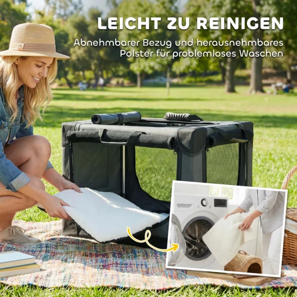 Opvouwbare Hondenbox Met Kussen, Afneembare Wasbare Hoes Van Oxford stof Voor Honden Tot 4kg, Legergroen