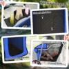 Opvouwbare Hondenwagen Katwagen Tot 10kg Met Regenbescherming Reflecterende Strepen Opbergmand 77x44x102cm Blauw