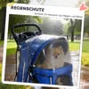 Opvouwbare Hondenwagen Katwagen Tot 10kg Met Regenbescherming Reflecterende Strepen Opbergmand 77x44x102cm Blauw