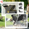 Opvouwbare Hondenwagen Met Verstelbaar Zonnescherm, Opbergmand, Voor Kleine Honden Tot 10kg, 77 X 44 X 102 Cm Donkergrijs