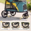 Opvouwbare Hondenwagen Tot 20kg Met Kussen, Netvensters, Rugtas, 92 X 63 X 95 Cm Donkergroen