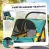 Opvouwbare Hondenwagen Tot 20kg Met Kussen, Netvensters, Rugtas, 92 X 63 X 95 Cm Donkergroen