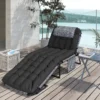 Opvouwbare Zonneligstoel Tuinligstoel Met Hoofdkussen, Ligstoel Met 4 voudig Verstelbare Rugleuning Zijtas Zwart