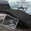 Opvouwbare Zonneligstoel Tuinligstoel Met Hoofdkussen, Ligstoel Met 4 voudig Verstelbare Rugleuning Zijtas Zwart