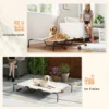 Outdoor Hondenligbed, Verhoogd Hondenbed Voor Grote Honden, Met Stalen Frame, Ademend Netweefsel, 152x94x23 Cm, Beige