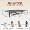 Outdoor Hondenligbed, Verhoogd Hondenbed Voor Grote Honden, Met Wasbaar Mesh Staalframe, 152 X 94 X 23 Cm, Grijs