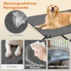 Outdoor Hondenligbed, Verhoogd Hondenbed Voor Grote Honden, Met Wasbaar Mesh Staalframe, 152 X 94 X 23 Cm, Grijs