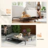 Outdoor Hondenligbed, Verhoogd Hondenbed Voor Grote Honden, Met Wasbaar Mesh Staalframe, 152 X 94 X 23 Cm, Grijs