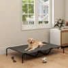Outdoor Hondenligbed, Verhoogd Hondenbed Voor Grote Honden, Met Wasbaar Mesh Staalframe, 152 X 94 X 23 Cm, Grijs
