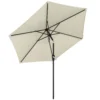 Parasol 270 Cm Kantelbaar Balkonscherm Met Kruk UV 50+ Tuinscherm Crèmewit