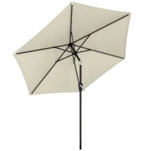 Parasol 270 Cm Kantelbaar Balkonscherm Met Kruk UV 50+ Tuinscherm Crèmewit