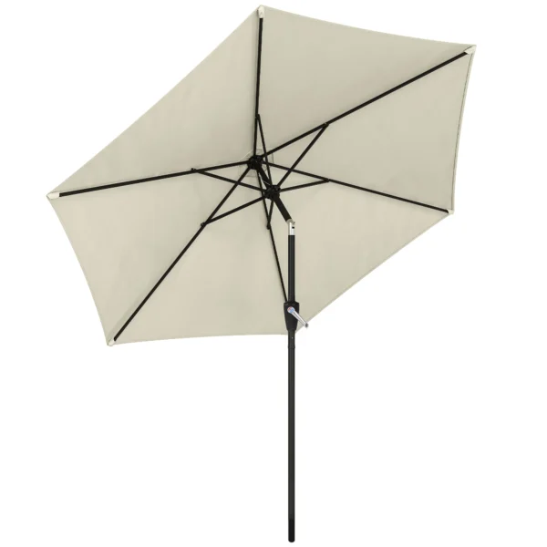 Parasol 270 Cm Kantelbaar Balkonscherm Met Kruk UV 50+ Tuinscherm Crèmewit