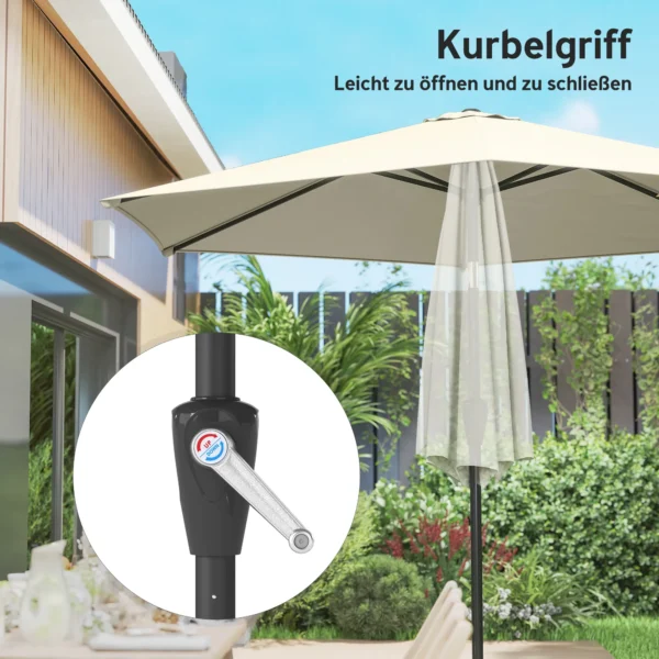 Parasol 270 Cm Kantelbaar Balkonscherm Met Kruk UV 50+ Tuinscherm Crèmewit