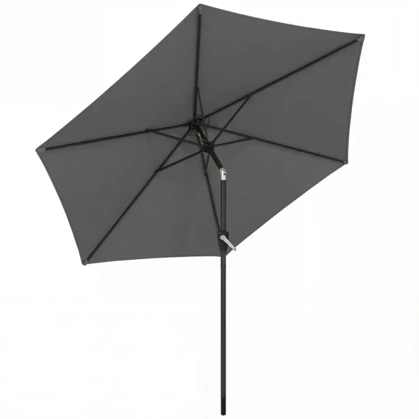 Parasol 270 Cm Kantelbaar Balkonscherm Met Kruk UV 50+ Tuinscherm Donkergrijs