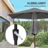 Parasol 270 Cm Kantelbaar Balkonscherm Met Kruk UV 50+ Tuinscherm Donkergrijs