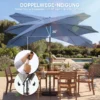 Parasol Ø295 Cm, UV 30+ Parasol Ronde Balkonparasol Strandparasol Marktparasol Voor Strand Balkon Tuin, Blauw