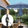 Parasol Ø295 Cm, UV 30+ Parasol Ronde Balkonparasol Strandparasol Marktparasol Voor Strand Balkon Tuin, Blauw