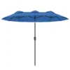Parasol, Tuinparasol, Kantelbaar, Met Handzwengel, Winddak, Polyester+Staal, Marineblauw, 285 X 147 Cm