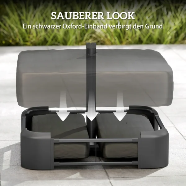 Parasolvoet 80 Kg Zandvulling Robuuste Standaard Voor Vrijhangende En 48 Mm Stangen Zwart