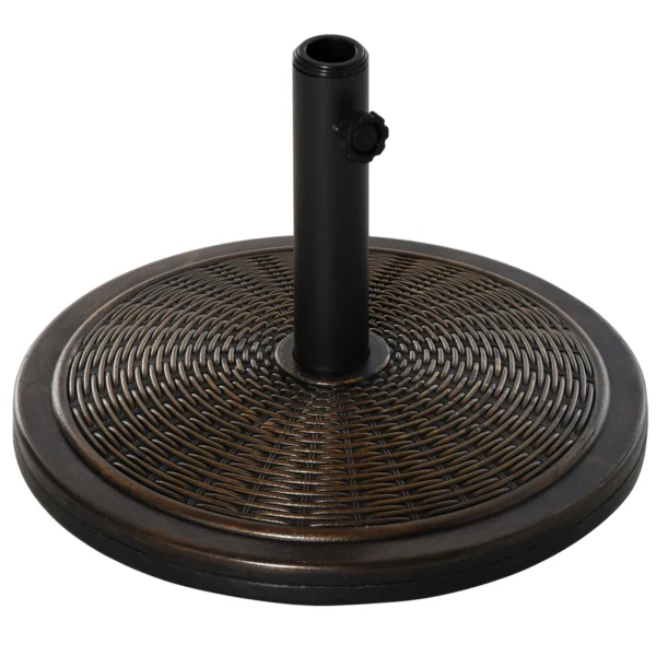 Parasolvoet Van Cement 14kg Rond Parasolvoet Met Rieten Look Voor Parasol 35mm/38mm/48mm Buisdiameter