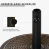 Parasolvoet Van Cement 14kg Rond Parasolvoet Met Rieten Look Voor Parasol 35mm/38mm/48mm Buisdiameter