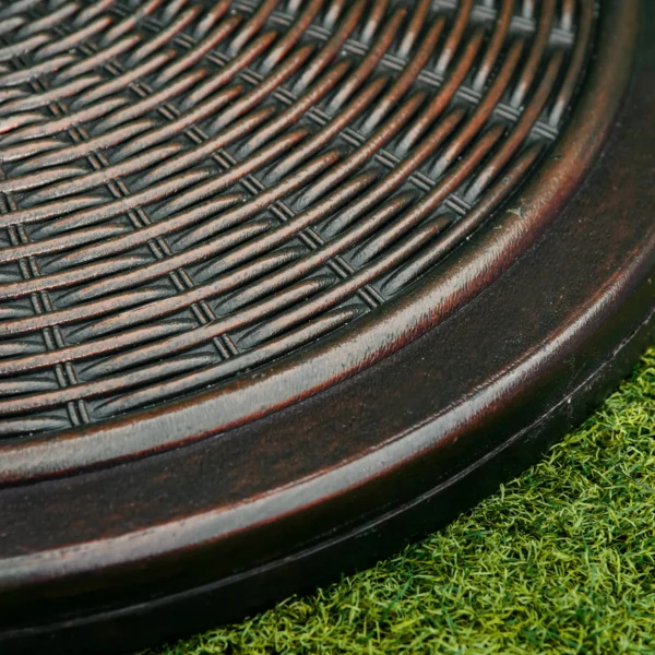 Parasolvoet Van Cement 14kg Rond Parasolvoet Met Rieten Look Voor Parasol 35mm/38mm/48mm Buisdiameter