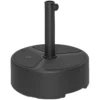Parasolvoet Van HDPE, Vulbaar, Parasolstandaard 18kg/20kg Met Zand Water, Rond Zwart