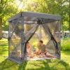 Paviljoen 1,85x1,85m Waterdicht Stabiel Winterbestendig Pop up Vouwpaviljoen Met 4 Mesh Zijpanelen Tas, UV 30+