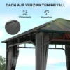 Paviljoen 3 X 3 M Waterdicht Stabiel Winterbestendig Tuinpaviljoen Met Zijkanten, Netten, Haken Hardtop Donkergrijs