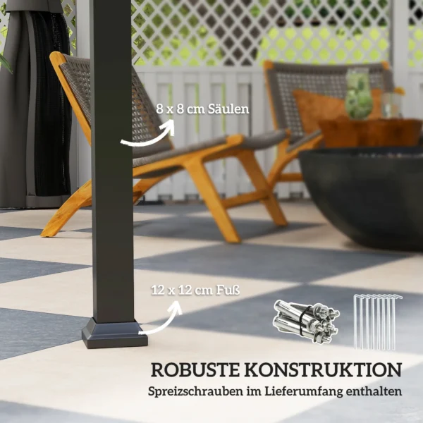 Paviljoen 3 X 3 M Waterdicht Stabiel Winterbestendig Tuinpaviljoen Met Zijkanten, Netten, Haken Hardtop Donkergrijs