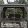 Paviljoen 3,8x3m Waterafstotend Stabiel Winterbestendig Tuinpaviljoen Met Dubbeldak Gordijnen Muggennet Haken Donkergrijs