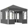 Paviljoen 3x3m Waterdicht Stabiel Winterbestendig Pop up Vouwpaviljoen, Een Knop Opbouw, UV 50+ Donkergrijs