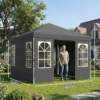 Paviljoen 3x3m Waterdicht Stabiel Winterbestendig Pop up Vouwpaviljoen, Een Knop Opbouw, UV 50+ Donkergrijs