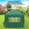 Paviljoen Ca. 6x3m Stabiel Winterbestendig Pop up Vouwpaviljoen Met Vensters, Ritssluiting Deur, Zijpanelen, UV Bescherming