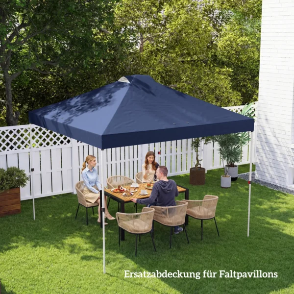 Paviljoendak Vervanging UV50+ Waterdicht Met 8 Afvoergaten 3 X 3 M, Blauw