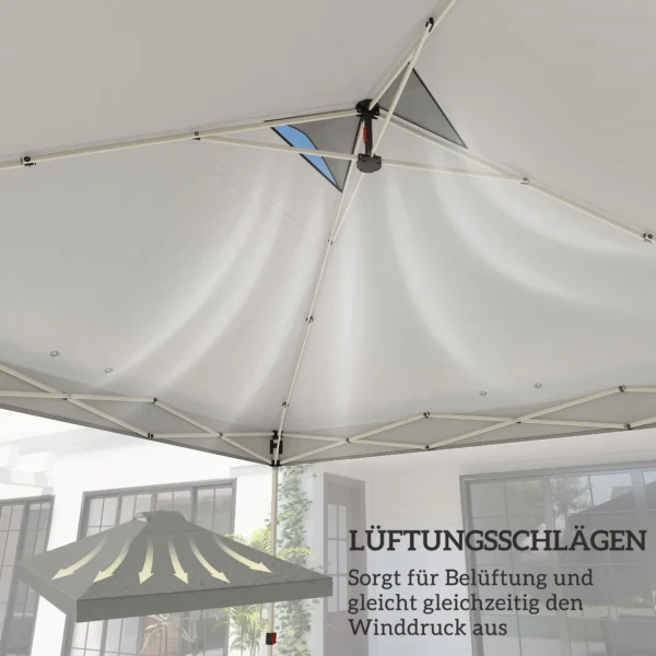 Paviljoendak Vervanging UV50+ Waterdicht Met 8 Afvoergaten 3 X 3 M, Lichtgrijs