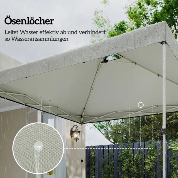 Paviljoendak Vervanging UV50+ Waterdicht Met 8 Afvoergaten 3 X 3 M, Lichtgrijs