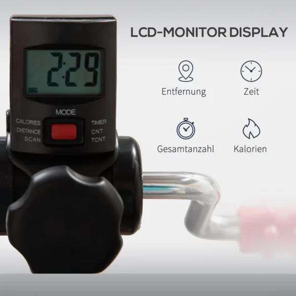 Pedaltrainer Voor Senioren Hoogte En Lengteverstelbare Mini Hometrainer Met Handvat LCD Display Bevestigingsband