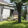 Pergola 3 X 3 M Vrijstaande Terrasoverkapping Met Schuifdak, 4 Zijwanden UV bestendig Lichtgrijs