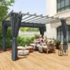 Pergola Ca. 3,6x3 M Tuinpaviljoen Terrasoverkapping Van Aluminium Tuinpaviljoen Met Verstelbaar Dak Donkergrijs
