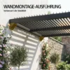 Pergola Ca. 3x3 M Aluminium Terrasoverkapping Met Verstelbaar Lamellendak Wandmontage Donkergrijs